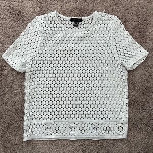 Atmosphere white short sleeve blouse. US size 2/4. Used like new